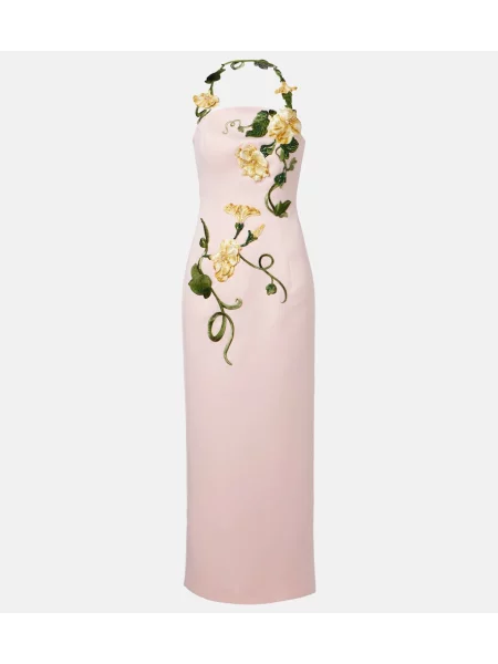 Rochie cu corset Leo Lin cu model floral tip corset roz
