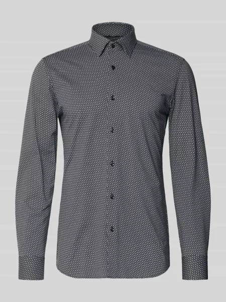 Koszula casualowa o kroju slim fit ze wzorem na całej powierzchni model ‘HANK’ Boss czarna