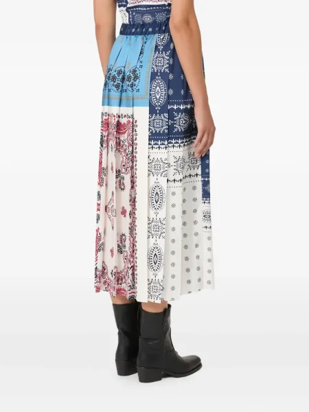 Fusta plisata Weekend Max Mara plisată până la genunchi albastru