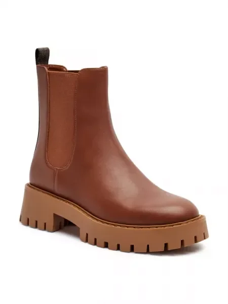 Michael Kors De piele ghete chelsea maro