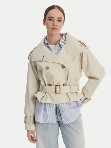 Яке Tommy Hilfiger Cotton Crop Trench Jacket Light Silt L бежово