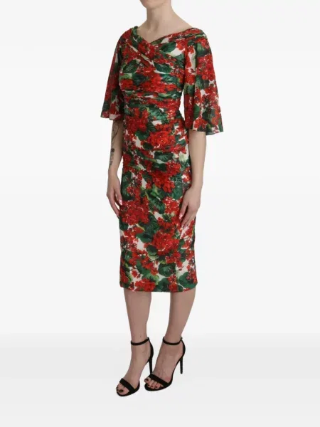 Rochie Dolce & Gabbana cu model floral cu imagine roșu