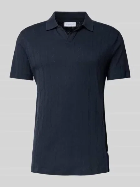 Koszulka polo w kroju regular fit z dzianiny żakardowej Lindbergh granatowa