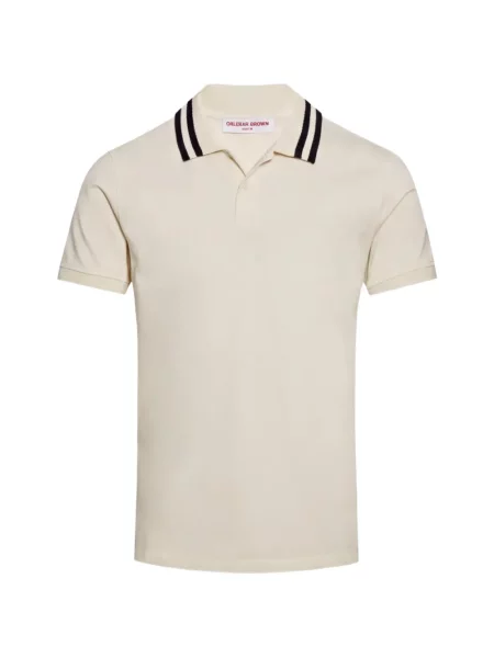 Gulerat tricou polo Orlebar Brown maro