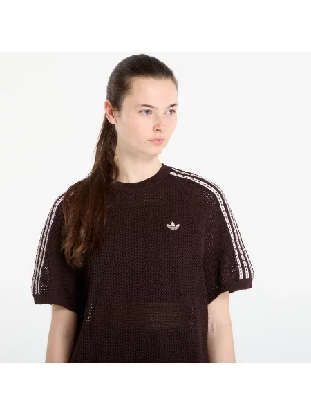 Adidas Úpletové šaty Knitted Crochet hnedá