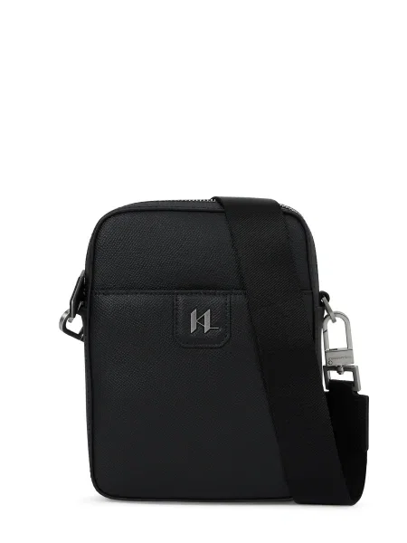 Karl Lagerfeld De piele geantă reporter K/Monogram negru