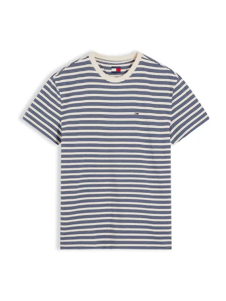 Tommy Jeans Tricou crem / marin / deschis albastru