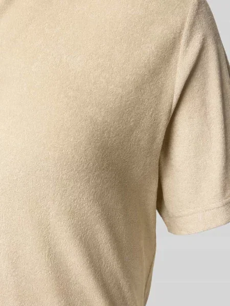 Koszulka polo o kroju slim fit z dekoltem w serek model ‘JEREMY TERRY’ Mc2 Saint Barth beżowe