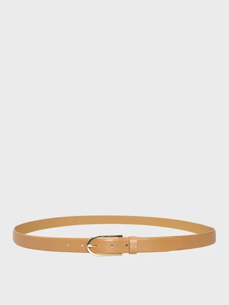 Шкіряний ремінь Karl Lagerfeld з автографом коричневий