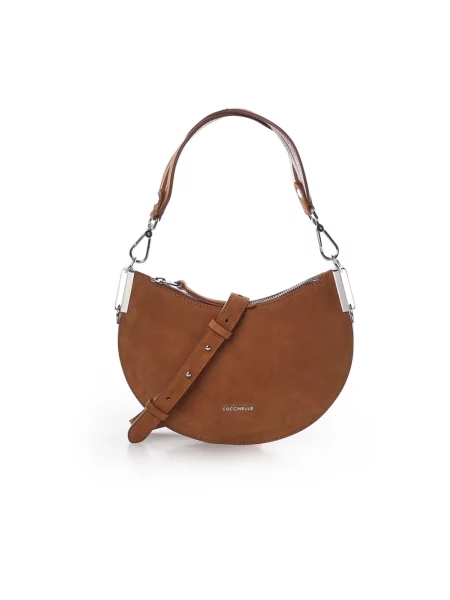 Torebka crossbody Coccinelle zamszowa brązowa