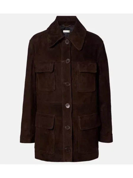 Semišová bunda Nour Hammour hnedá