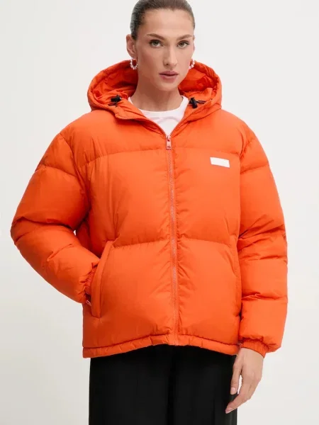 Пухено яке MSGM зимен модел оранжево
