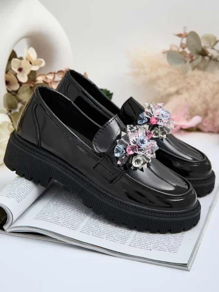 Mokasíny Resti s korálky černé