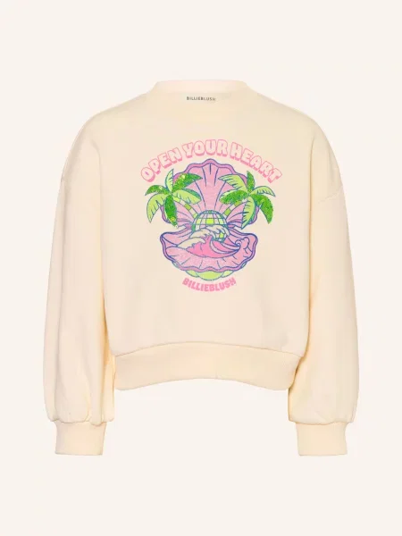 Billieblush Mikina S Flitry krémová / neonově růžová / světle zelená