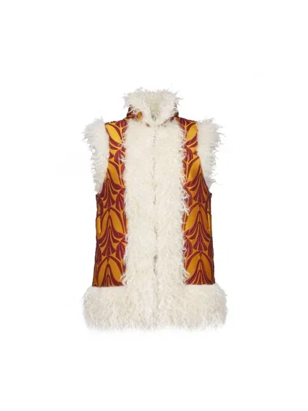 Kamizelka La Doublej żakardowa żółta