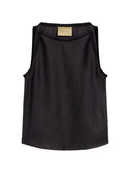 Top Momoni cu bretele negru