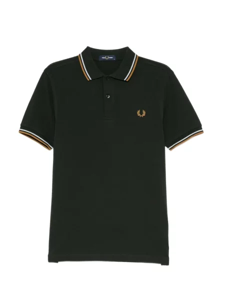 Tricou polo Fred Perry din țesătură twill verde