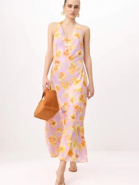 Trendyol Rochie / mov prună / portocaliu galben