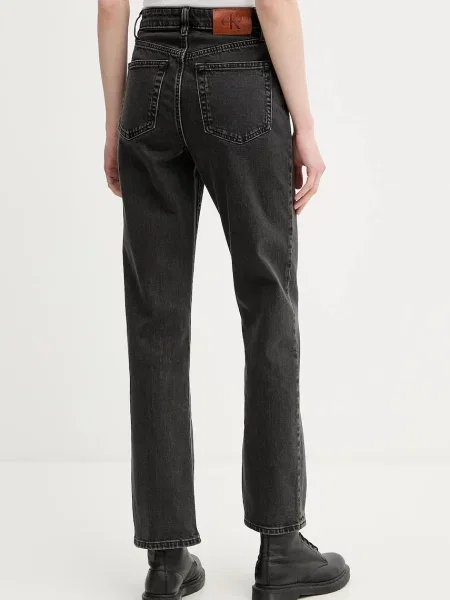 Džíny Calvin Klein Jeans high waist šedé