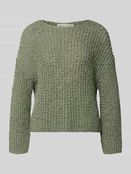 Sweter o kroju relaxed fit z mieszanki bawełny Marc O'polo zielony