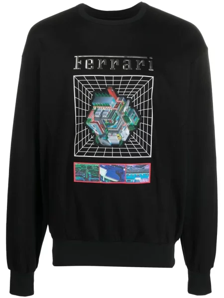 Hanorac Ferrari cu imagine negru