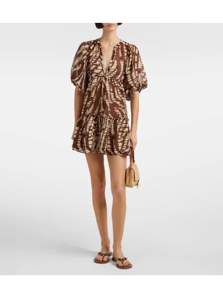 Rochie Poupette St Barth cu imagine maro