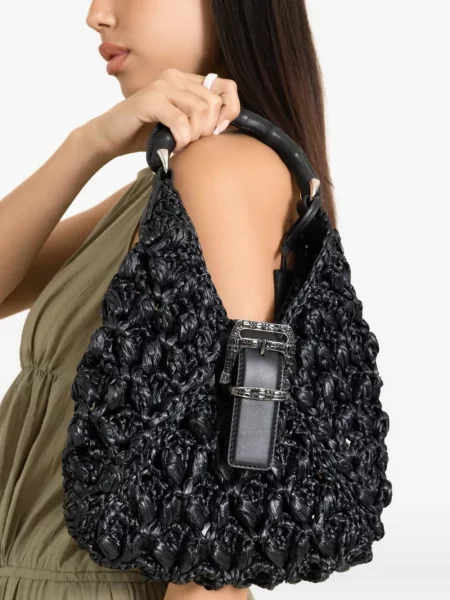 Geantă shopper Ermanno Scervino cu cataramă negru