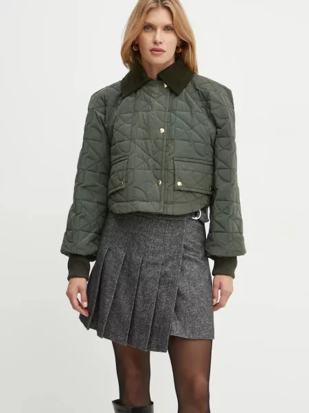 Patou geaca din amestec de lana de tranzitie oversize verde