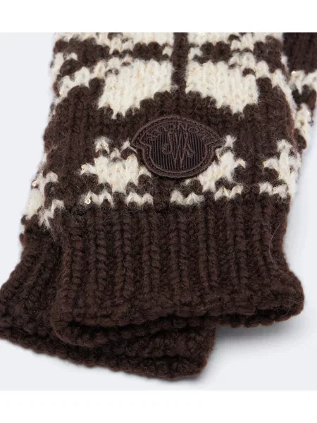 Mănuși Moncler de lână maro
