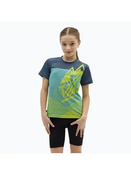 Tricou de ciclism pentru copii SILVINI Denni neon/blue albastru