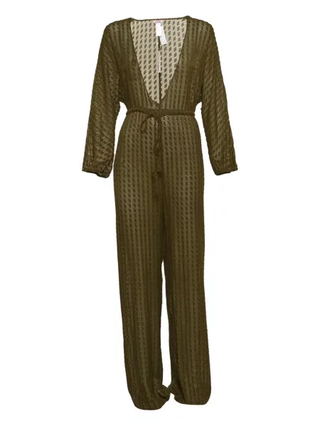 Salopetă Eres cu broderie de mătase verde