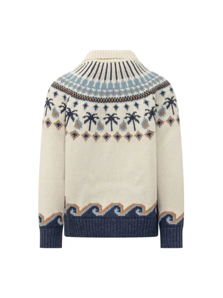 Dzianinowy sweter Alanui z długim rękawem biały