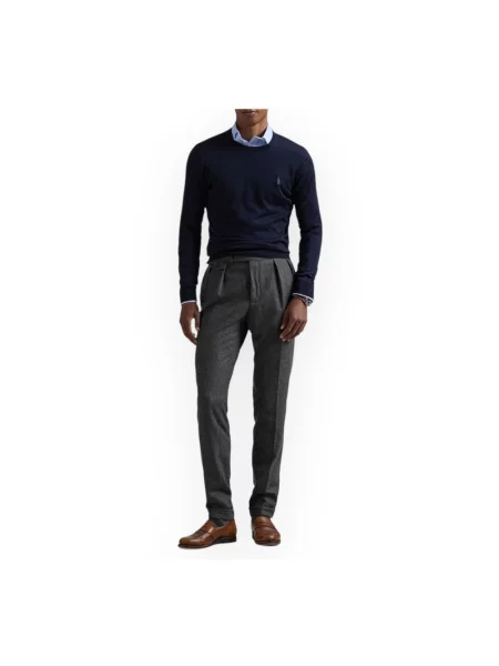 Polo Ralph Lauren sweter wełniany granatowy lekki niebieski