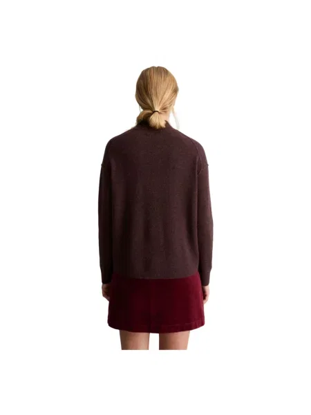 Sweter Marc O'polo z okrągłym dekoltem brązowy