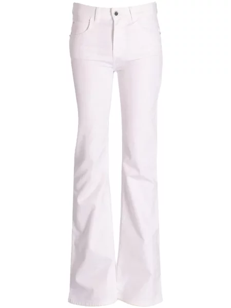 Blugi evazați Emporio Armani alb