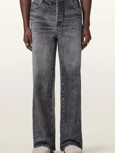 AllSaints blugi wide leg pentru bărbați LENNY gri