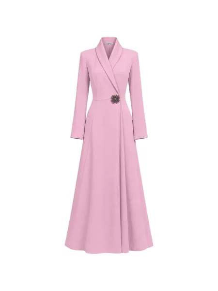 Gulerat rochie maxi Baruni roz