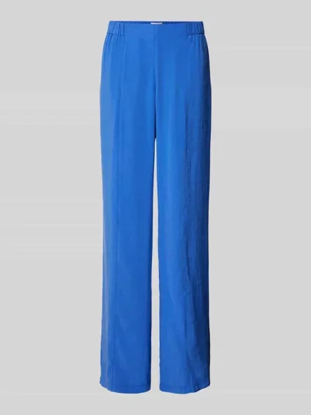 Spodnie materiałowe z szeroką nogawką i elastycznym pasem Milano Italy niebieskie