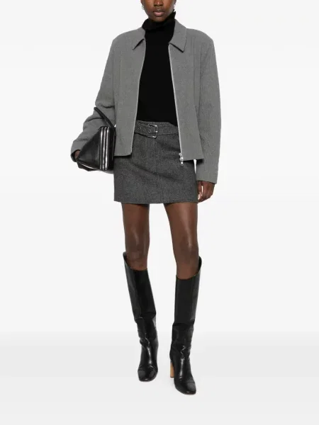 Cu centură fusta mini Sportmax gri