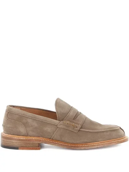 Pantofi loafer Tricker's din piele de căprioară maro