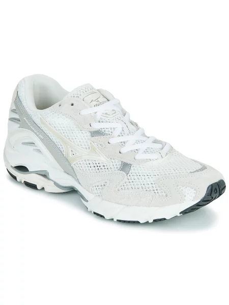 Pantofi Mizuno din piele de căprioară alb