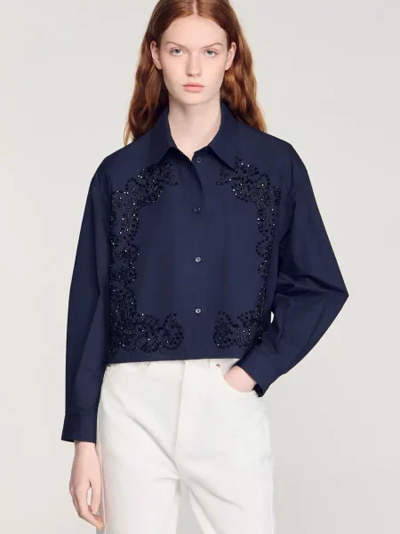 Сорочка Sandro синя