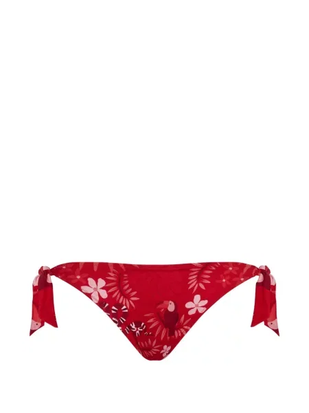 Bikini Vilebrequin cu model floral cu imagine cu legături roșu