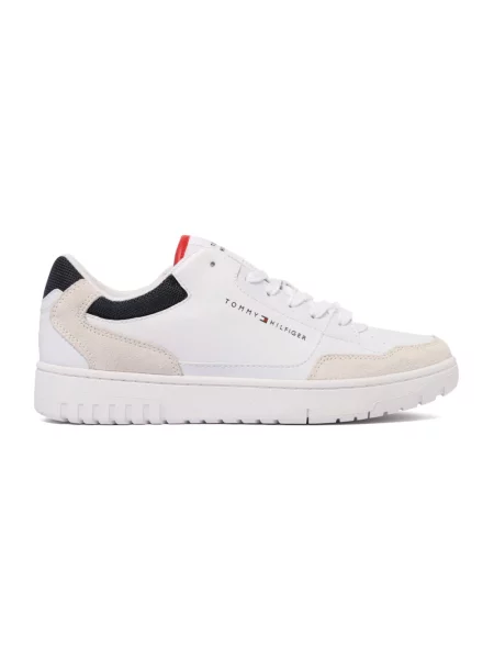 Trampki Tommy Hilfiger skórzane wiązane casual białe