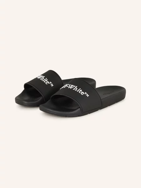Off-White Klapki Bookish schwarz białe