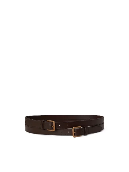 Pasek Ralph Lauren skórzany brązowy
