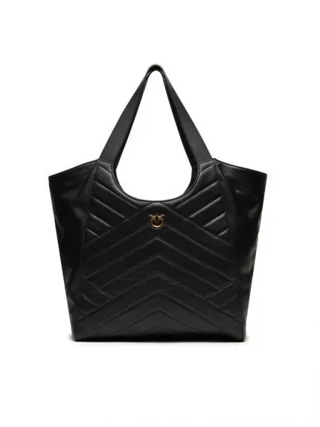 PINKO Geantă TOTE BAG PUZZLE negru