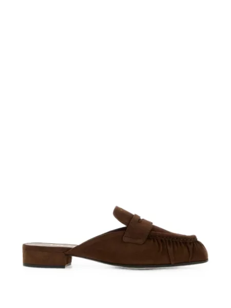 Pantofi loafer Prada cu volane maro