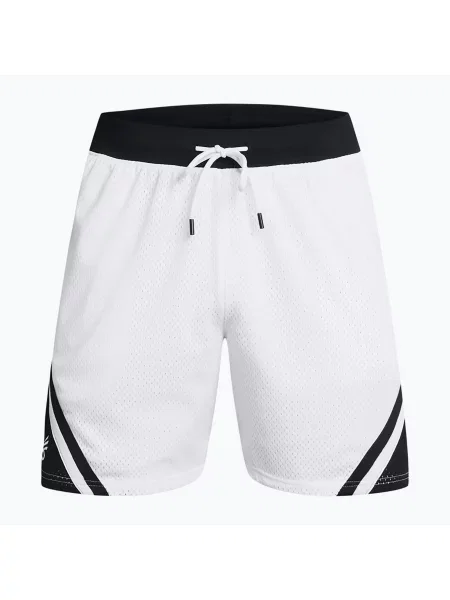 Basketbalové šortky Under Armour Curry Mesh Short 4 white/black/white bílé