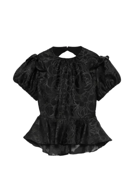 Virágos jacquard blúz Parlor fekete